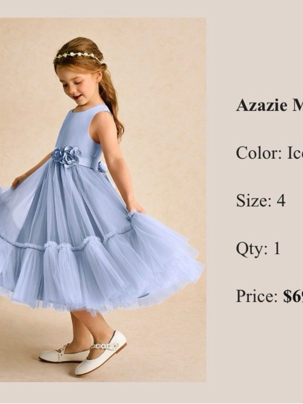 Azazie Miracle Ice Blue Flower Girl Dress